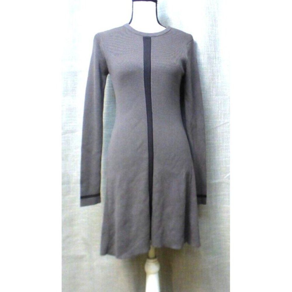 Monrow Women’s Crew Neck Long Sleeved Sweter Dress, Slate, Small